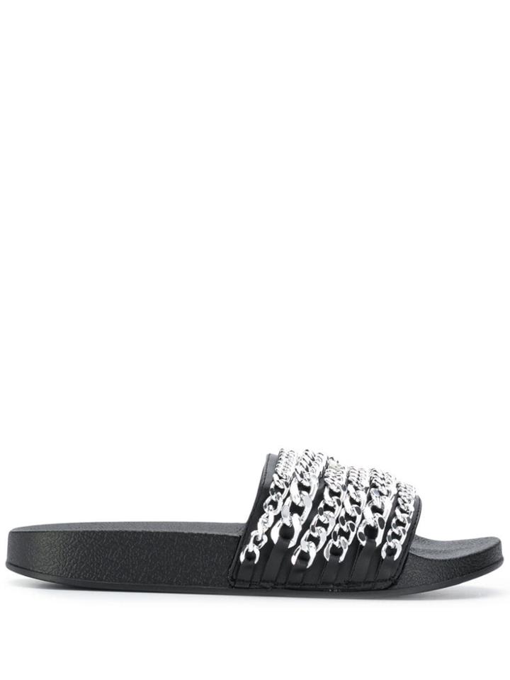 Marc Ellis Logo Chain Slides - Black