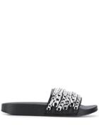 Marc Ellis Logo Chain Slides - Black