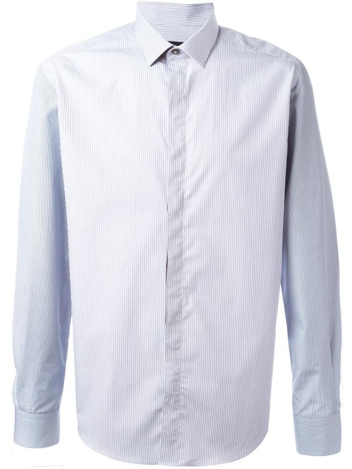 Lanvin Striped Shirt, Size: 40, Blue, Cotton
