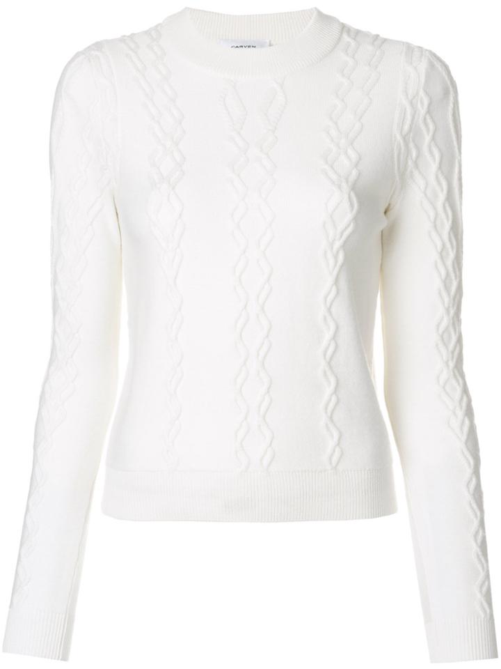 Carven Cable Knit Jumper - White