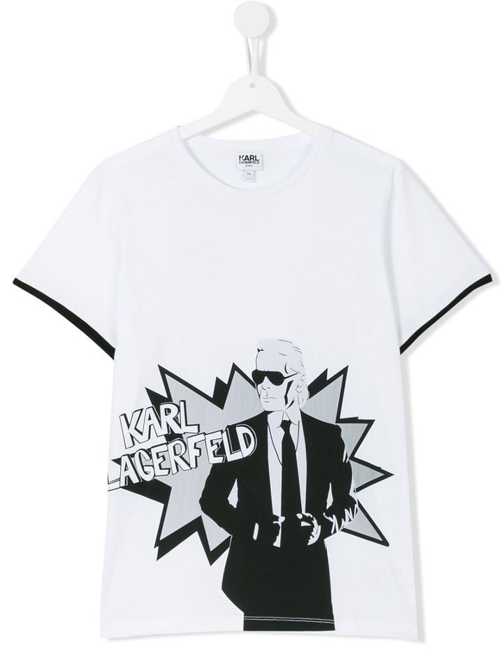Karl Lagerfeld Kids - Teen Printed T-shirt - Kids - Cotton - 16 Yrs, White