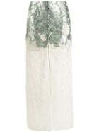 Paco Rabanne Floral Lace Skirt - Metallic