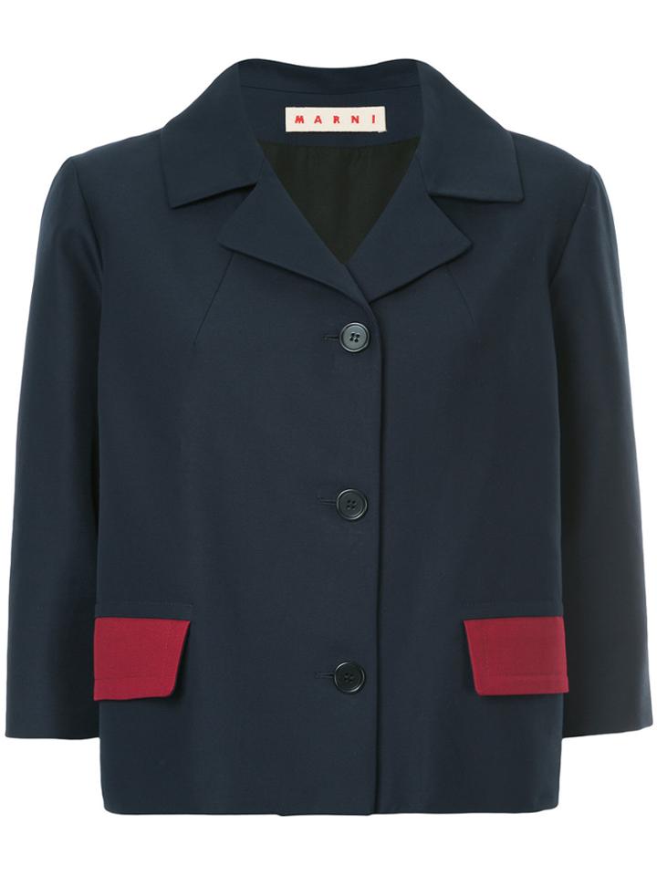 Marni Sheen Single Breasted Blazer - Blue
