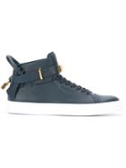 Buscemi 100mm Hi-top Sneakers, Men's, Size: 8, Blue, Calf Leather/leather/rubber