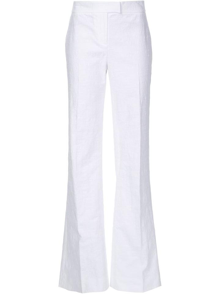Diane Von Furstenberg Flared Trousers, Women's, Size: 12, White, Cotton/spandex/elastane