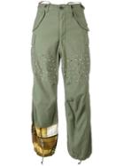 Junya Watanabe Comme Des Garçons Studded Trousers, Women's, Size: Small, Green, Cotton/polyurethane/polyester/metal (other)