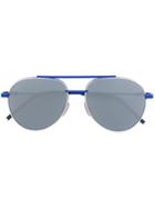Fendi Eyewear Mirrored Aviator Sunglasses - Blue
