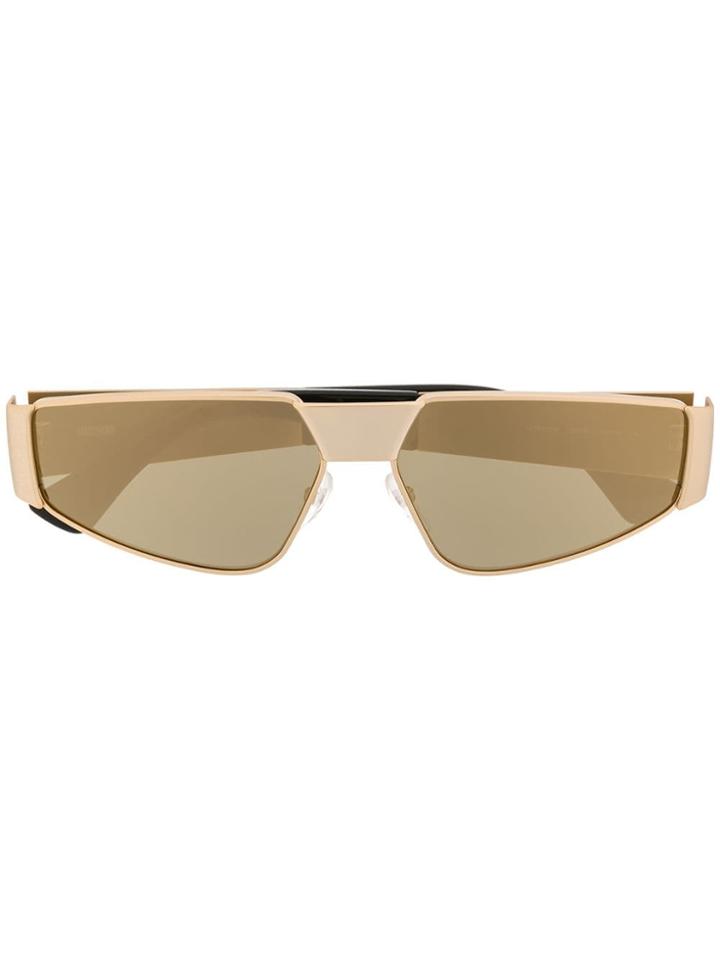 Moschino Eyewear Slim Frame Sunglasses - Gold