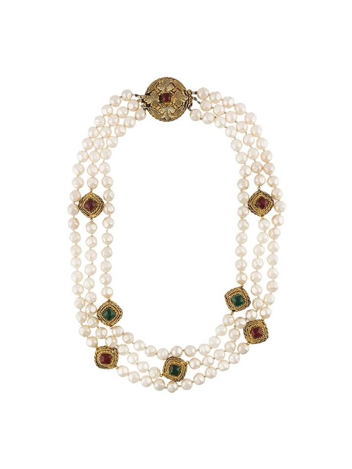 Chanel Vintage Baroque Faux Pearl Necklace