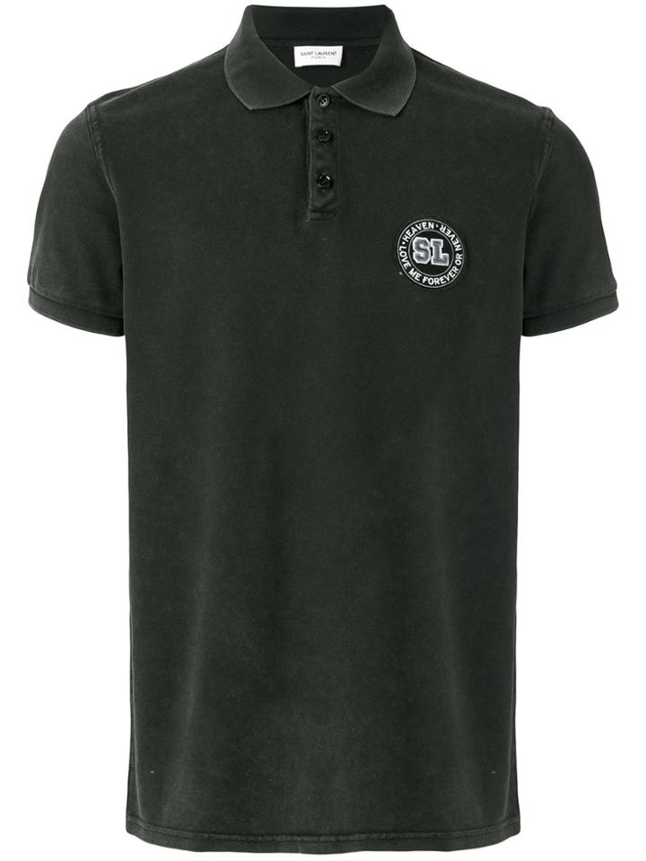Saint Laurent Logo Polo Top - Black