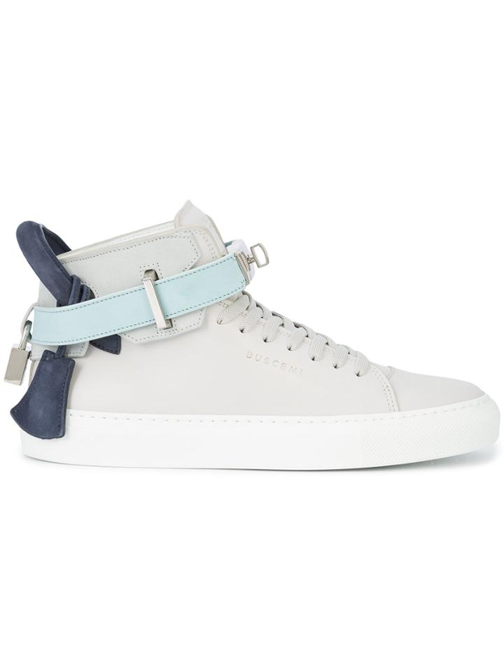 Buscemi Hi-top Strap Sneakers - Grey