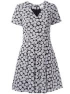 Michael Michael Kors Leaf Print Flared Dress - Black