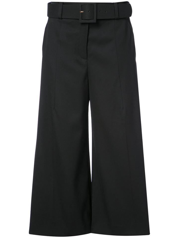 Oscar De La Renta Belted High-waisted Culottes - Black