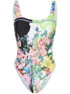 Versace Low Back Floral Swimsuit - A7000 Multicoloured