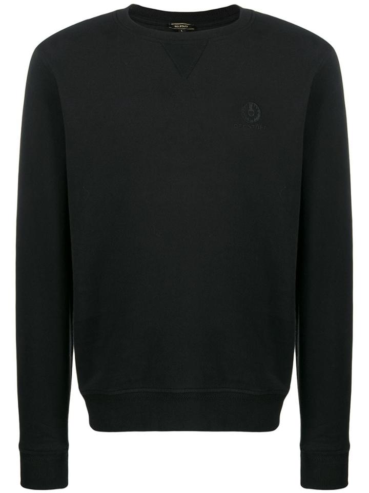 Belstaff Logo Embroidered Crew Neck Sweatshirt - Black