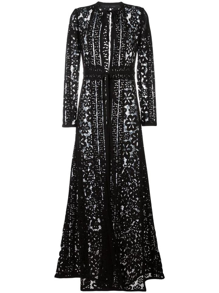 Floral Lace Coat, Women's, Size: 38, Black, Silk/cotton/polyamide, Elie Saab