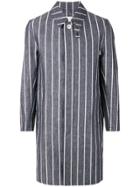 Mackintosh Striped Button Coat - Grey