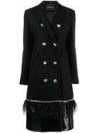 Frankie Morello Decorative Button Embellished Coat - Black