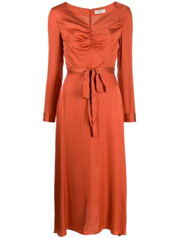Jovonna Modernista Ruched-neck Dress - Orange