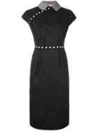 Olympia Le-tan - Short-sleeved Dress - Women - Wool - 38, Black, Wool