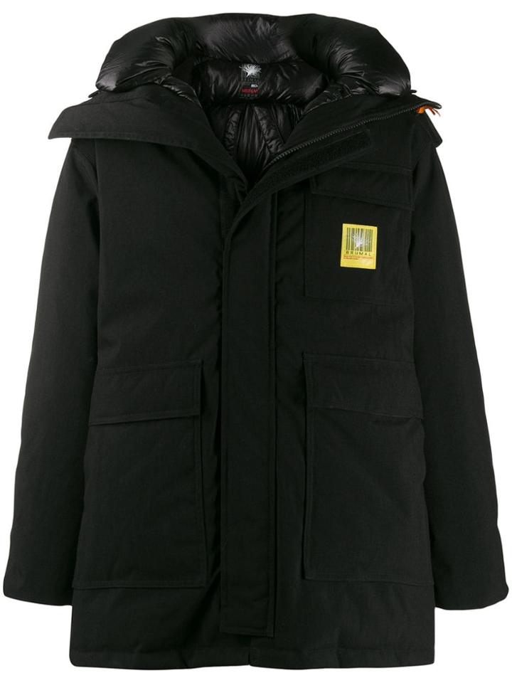 Brumal X Sacai Hooded Down Parka Coat - Black