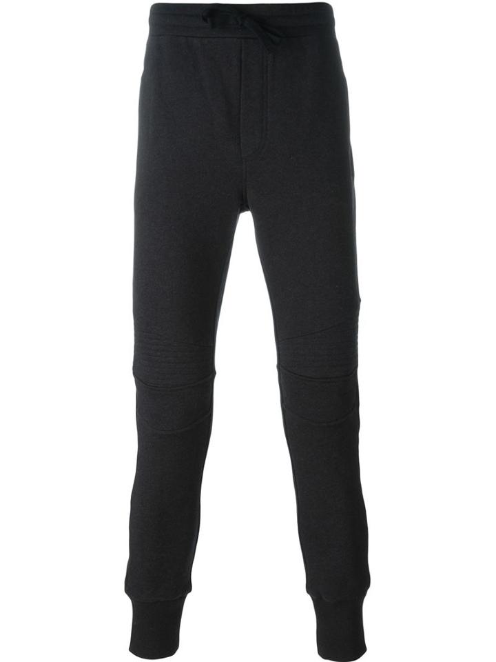 Dolce & Gabbana Ribbed Detail Track Pants, Men's, Size: 48, Grey, Cotton