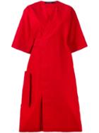 Sofie D'hoore Poplin Wrap Dress, Women's, Size: 40, Red, Cotton