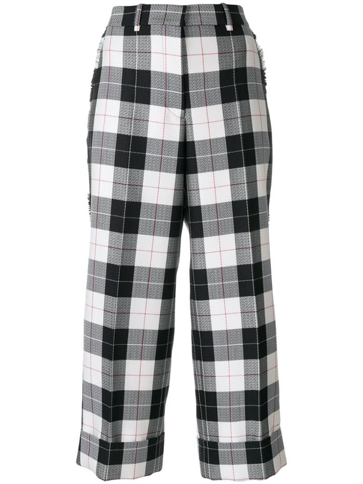 Thom Browne Sack Trouser With Fray In Large Buffalo Check Wool/ Cotton