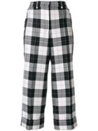 Thom Browne Sack Trouser With Fray In Large Buffalo Check Wool/ Cotton