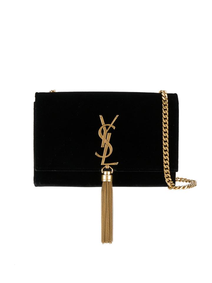 Saint Laurent Kate Monogram Tassel Shoulder Bag - Black