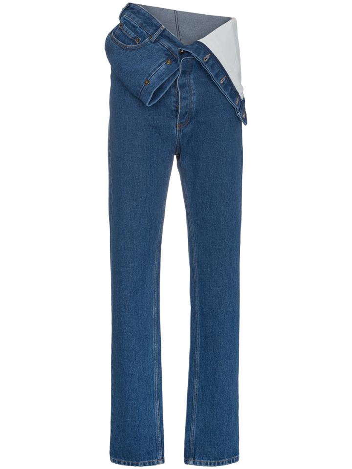 Y / Project Baggy Waist Detail Jeans - Blue