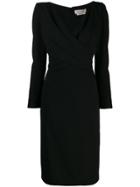 Alexander Mcqueen Draped Midi Dress - Black