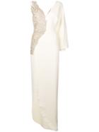 Loulou Asymmetrical Long Dress - White