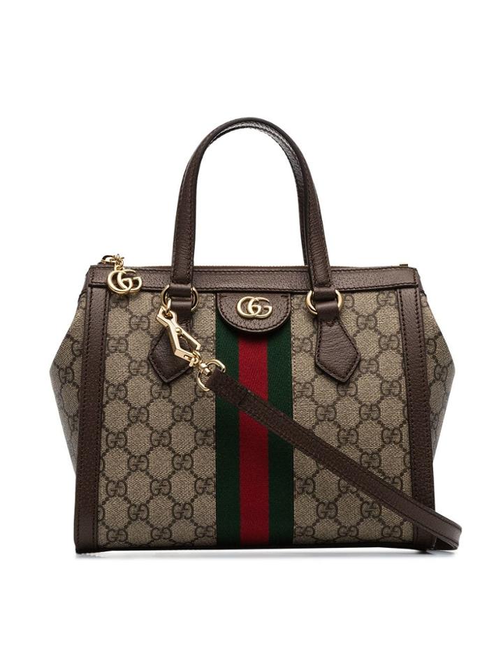 Gucci Multicoloured Ophidia Canvas And Leather Gg Tote - Neutrals