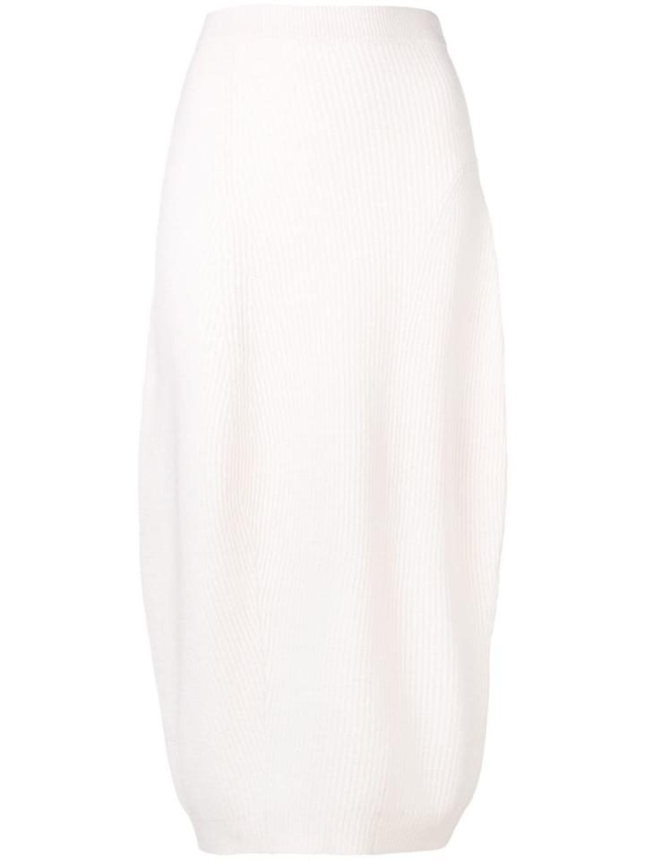 Jil Sander Knitted Midi Skirt - White