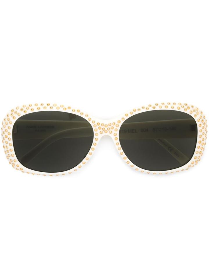 Saint Laurent Studded Round Frame Sunglasses