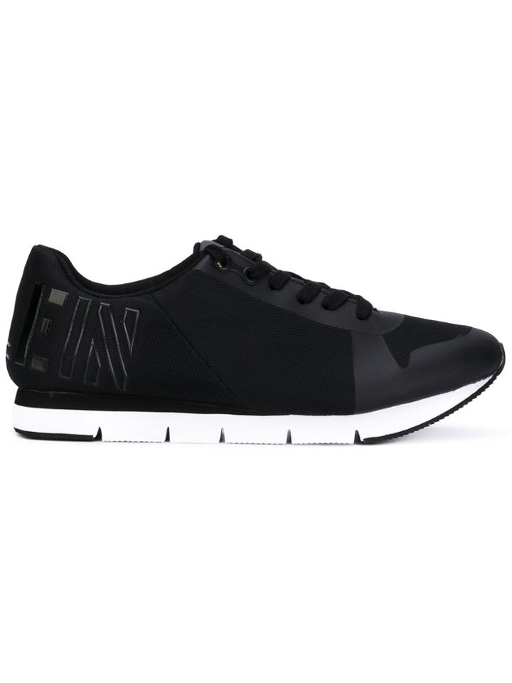 Calvin Klein Heel Logo Lace-up Sneakers - Black