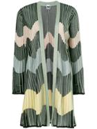 M Missoni Pleated Stripe Cardi-coat - Multicolour