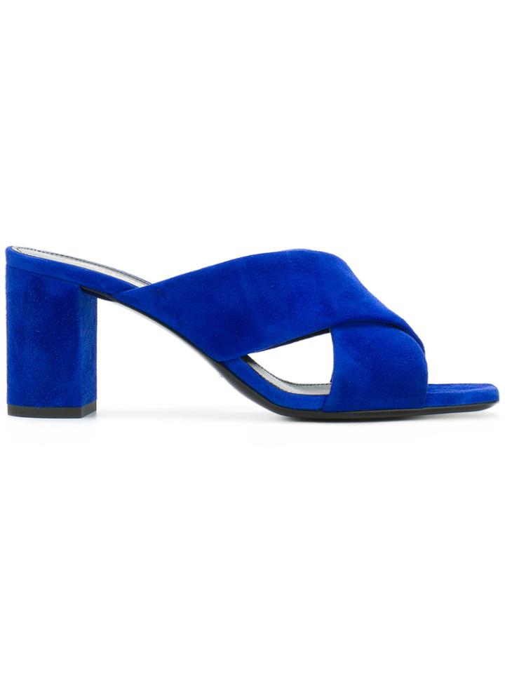 Saint Laurent Lou Lou Criss Cross Sandals - Blue