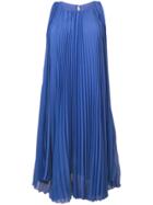 Max Mara Pleated Flared Dress - Blue