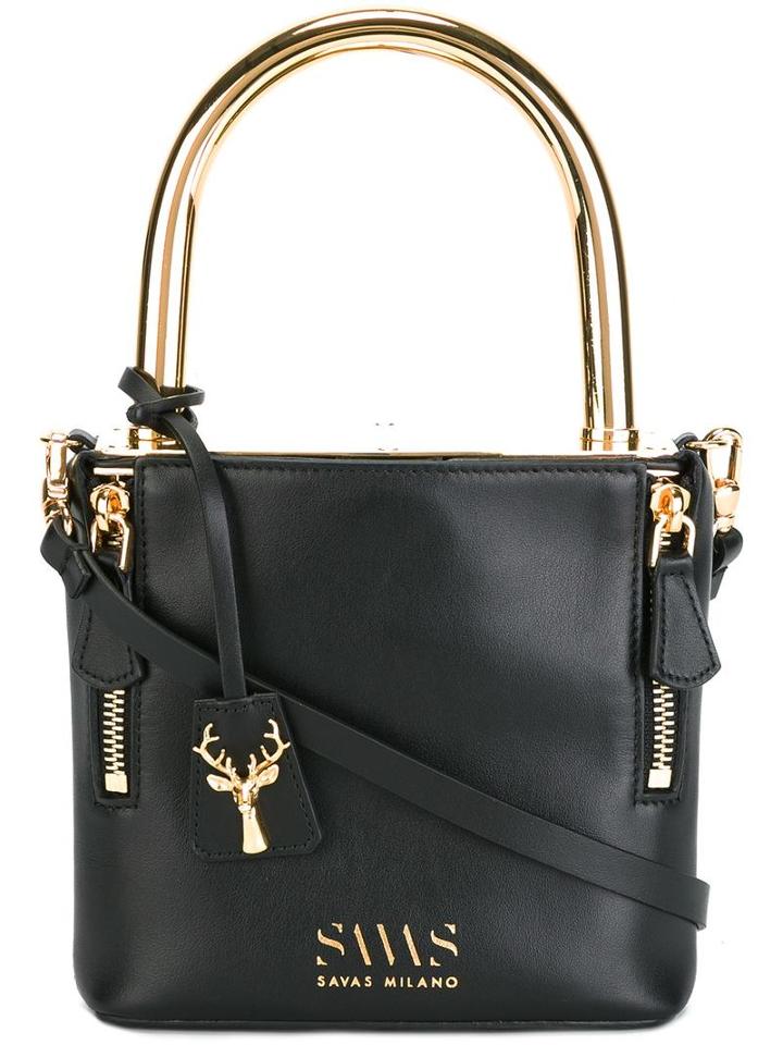 Savas Metallic Top Handle Crossbody Bag, Women's, Black