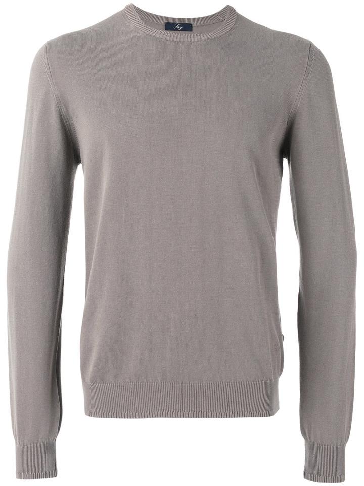 Fay Crew-neck Jumper, Men's, Size: 50, Nude/neutrals, Cotton