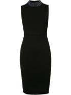 Milly Embellished High Neck Dress, Women's, Size: Medium, Black, Viscose/polyester/glass