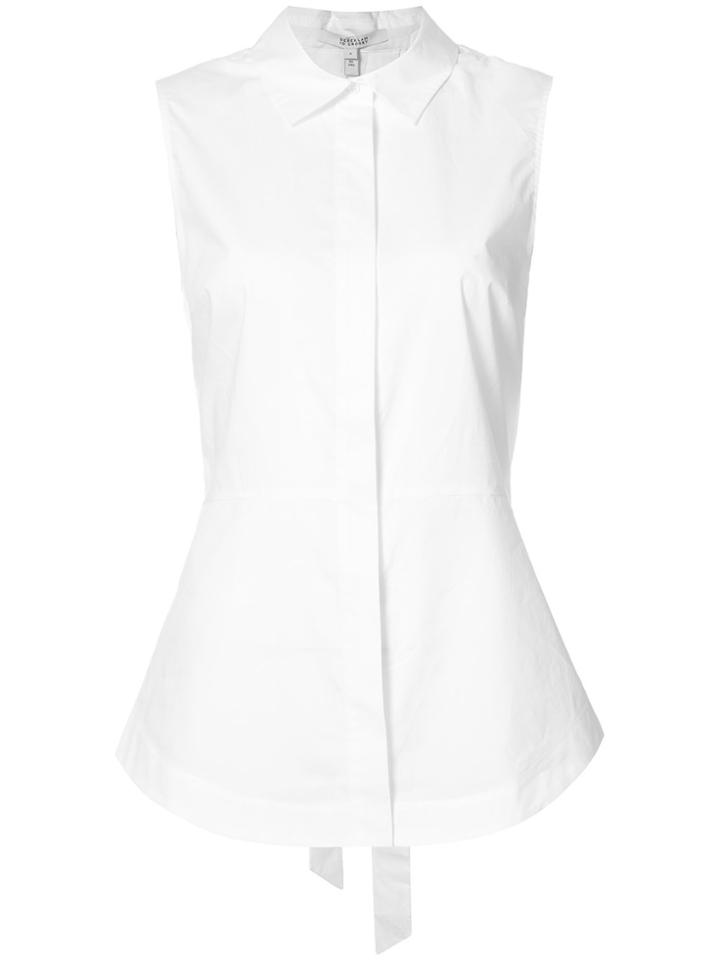 Derek Lam 10 Crosby Sleeveless Button-down Shirt With Lace Up Back -