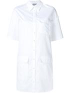 Grey Jason Wu Shortsleeved Shirt Dress, Women's, Size: 10, White, Cotton