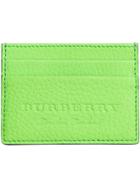 Burberry Logo Embossed Card Case - Green
