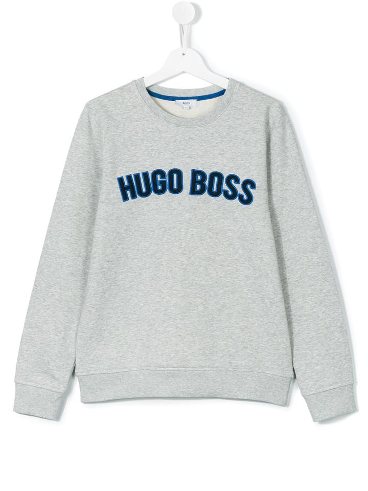 Boss Kids Teen Logo Front Sweatshirt, Boy's, Size: 16 Yrs, Grey