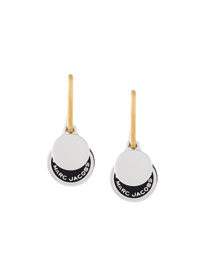 Marc Jacobs Logo Drop Earrings, Women's, Metallic