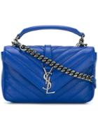 Saint Laurent Mini 'monogram Collège' Tote, Women's, Blue