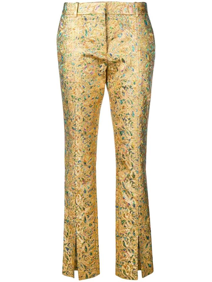 Victoria Beckham Front Split Slim-fit Trousers - Gold